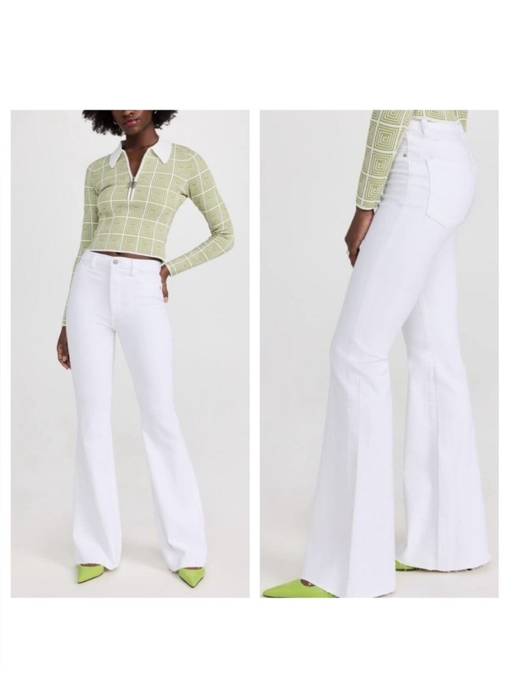 DL1961 Rachel Flare Instasculpt 35" Jeans in Milk / White Raw size 25